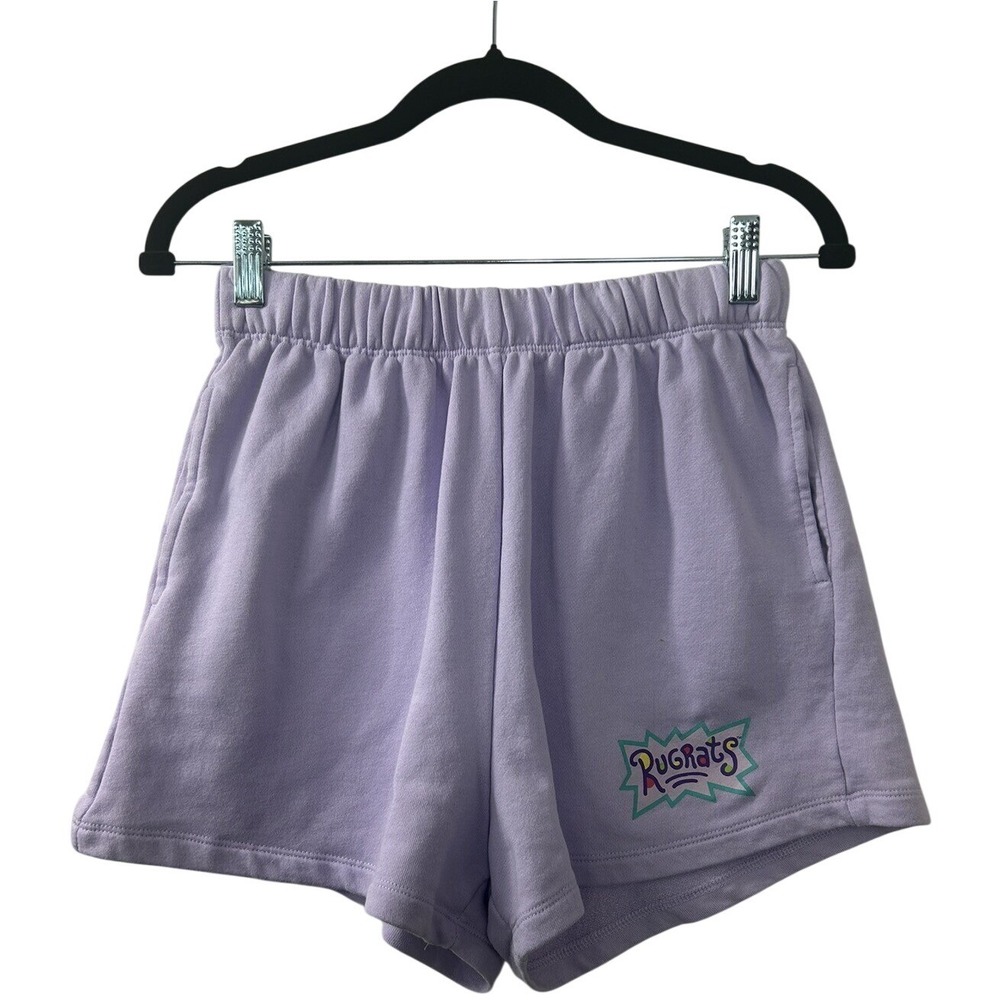 Nickelodeon Rugrats Lounge Shorts Womens Small Purple 90s Cartoon Retro Y2K